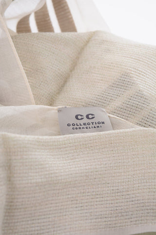 CC COLLECTION Two-Tone Barcode Striped Foulard