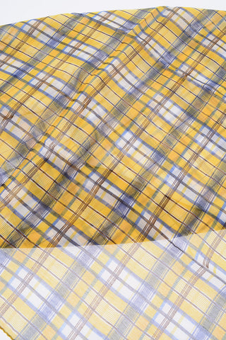Foulard tartan in cotone e seta