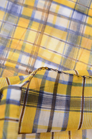 Foulard tartan in cotone e seta