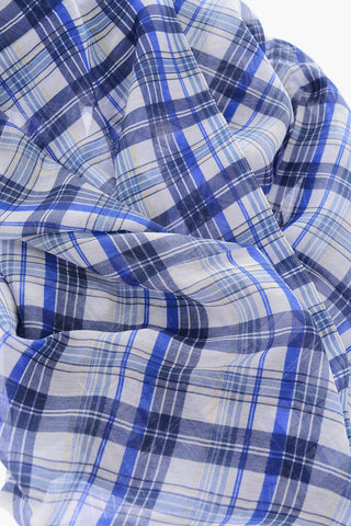 Tartan Motif Cotton and Silk Foulard