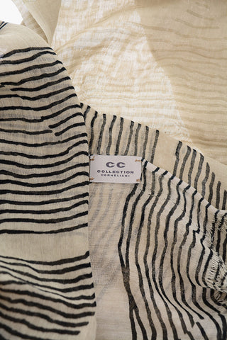 CC COLLECTION Striped Cotton and Silk Foulard