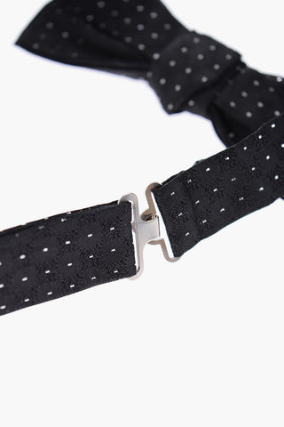 pin dots silk bow tie