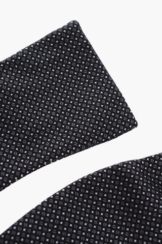 patterned silk self bow-tie