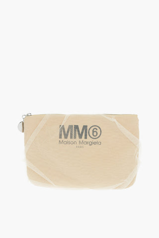 MM6 Padded clutch with tulle