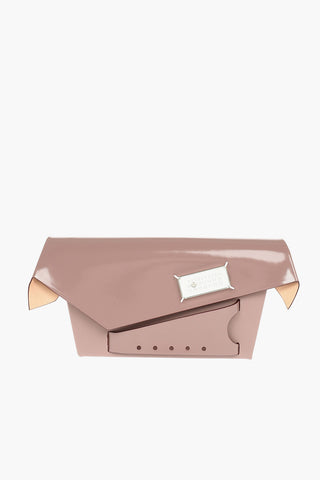 MM11 leather SNATCHED clutch with removable shoulder strap