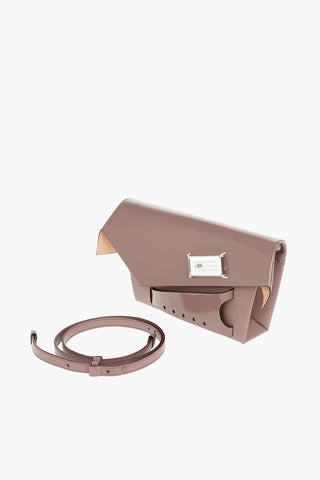 MM11 leather SNATCHED clutch with removable shoulder strap