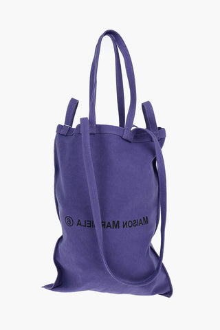 MM6 logo printed solid color shopper bag