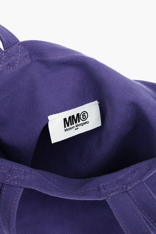 MM6 logo printed solid color shopper bag