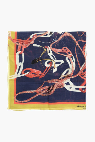 MM0 Silk and Wool Foulard with maxi printed on the front