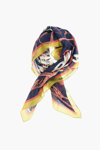 MM0 Silk and Wool Foulard with maxi printed on the front