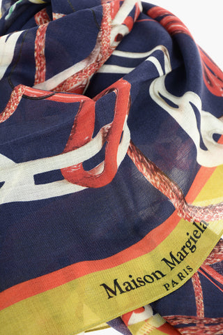 MM0 Silk and Wool Foulard with maxi printed on the front