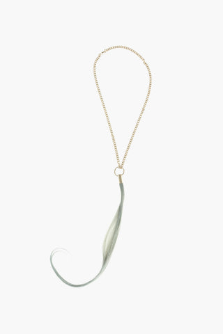 MM6 Chain Necklace with Faux Hair Pendant