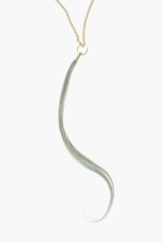 MM6 Chain Necklace with Faux Hair Pendant