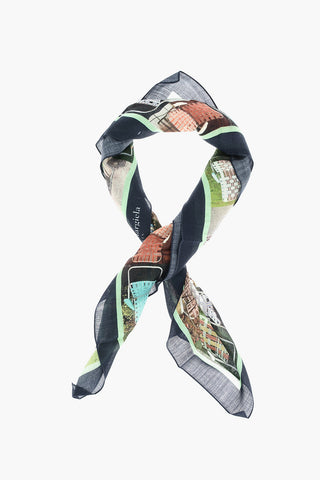 MM0 Silk and Wool Foulard with maxi printed on the front
