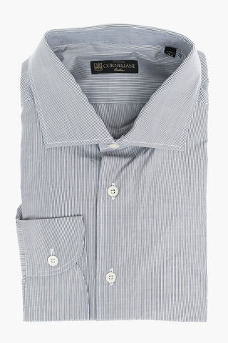 Camicia a Righe Hairline con Collo Francese