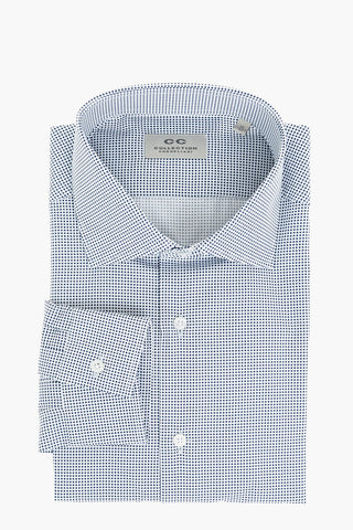 CC COLLECTION Polka Dots Patterend Shirt with Spread Collar