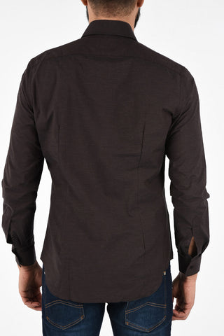 CC COLLECTION Polka Dots Patterend Shirt with Spread Collar