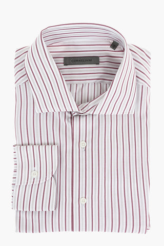 Balanced Striped Shirt with Spread Collar