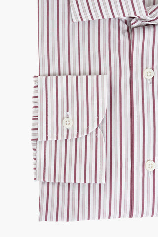 Balanced Striped Shirt with Spread Collar