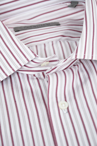Balanced Striped Shirt with Spread Collar