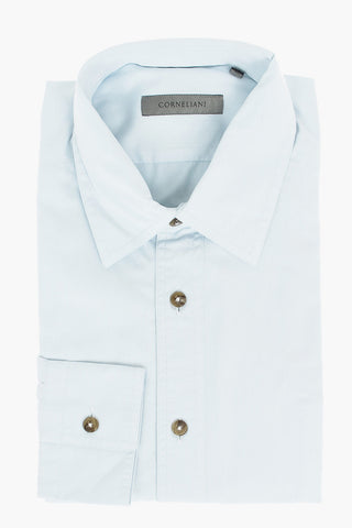 Chambray Shirt with Contrasting Buttons