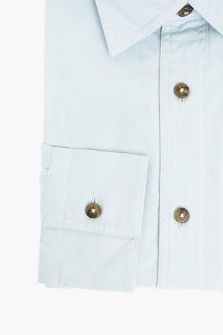 Chambray Shirt with Contrasting Buttons