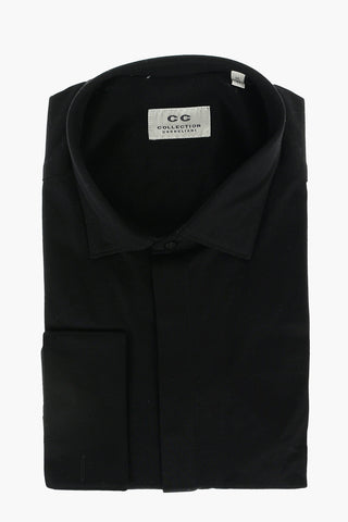 CC COLLECTION Spread Collar Shirt with Double Cuffs