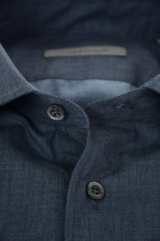 COUTURE Chambray Shirt with Spread Collar