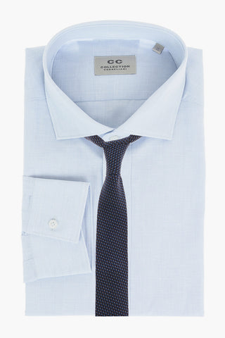 CC COLLECTION Flax Blend Shirt with Spread Collar
