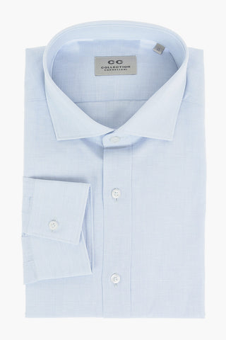 CC COLLECTION Flax Blend Shirt with Spread Collar