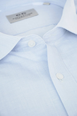 CC COLLECTION Flax Blend Shirt with Spread Collar