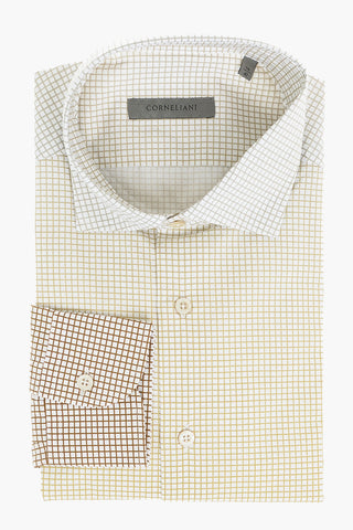 Graph Checkered Two-tone Shirt
