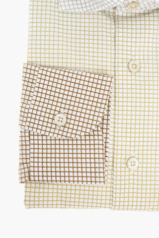 Graph Checkered Two-tone Shirt