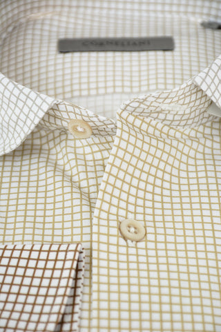 Graph Checkered Two-tone Shirt