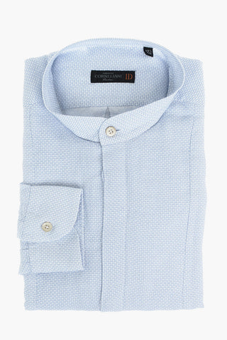 ID Flax Shirt with Mandarin Collar