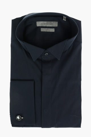 Shirt with Wing-tip Collar and Double French Cuffs