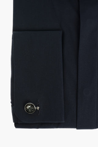 Shirt with Wing-tip Collar and Double French Cuffs