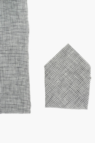 CC COLLECTION Minicheckered Flax Shirt with Matching Pocket Square