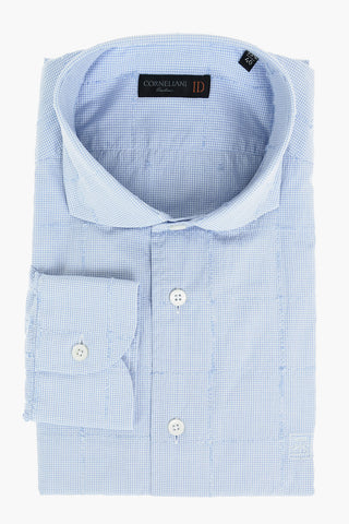 ID Minicheckered Cotton Shirt with Classic Collar
