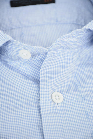 ID Minicheckered Cotton Shirt with Classic Collar