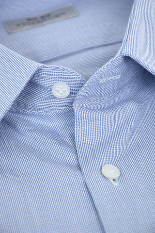 CC COLLECTION Camicia in Motivo Basket Weave con Collo Francese