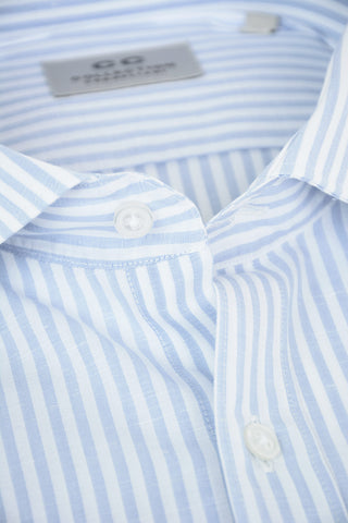 CC COLLECTION Cotton Flax Shirt with Awning Stripes