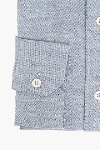 Cotton Flax Shirt with Spread Collar