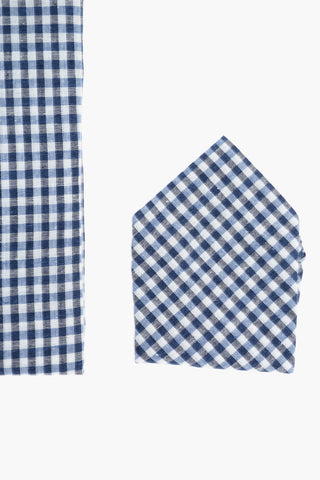 CC COLLECTION Flax Blend Shirt with Gingham Check Pattern