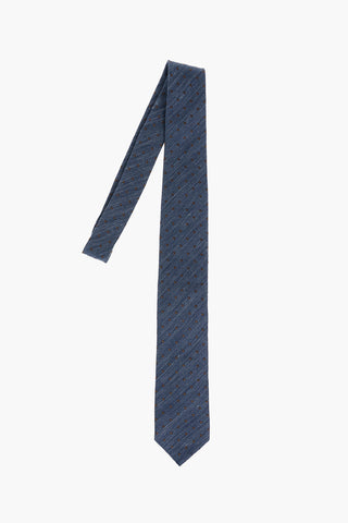 CC COLLECTION Cravatta in Seta e Lino con Motivo a Pois