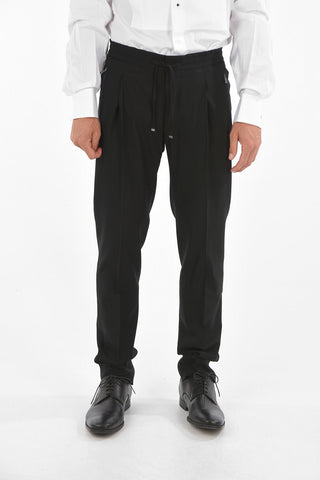 ID Pantaloni in Lana Vergine IDENTITY Con Elastico in Vita