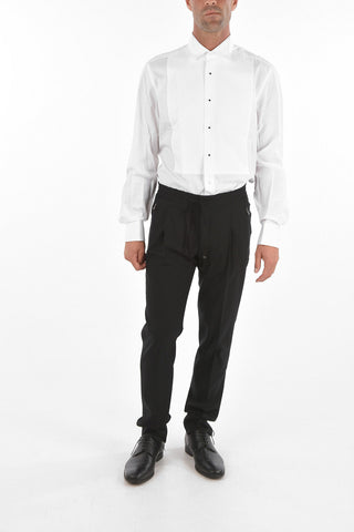 ID Pantaloni in Lana Vergine IDENTITY Con Elastico in Vita