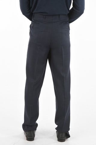 Virgin Wool MANTUA Slack Pants with Windowpane Check Pattern