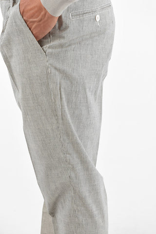 CC COLLECTION Flax Blend Chino Pants with Single Pleat