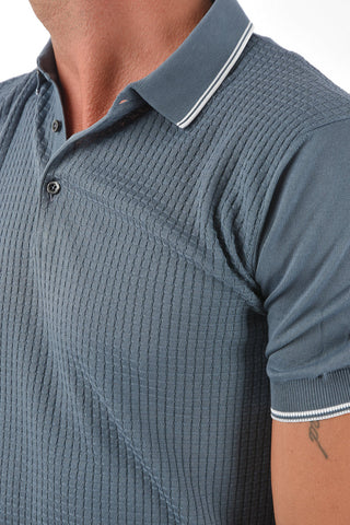3 Button Jacquard Cotton Polo